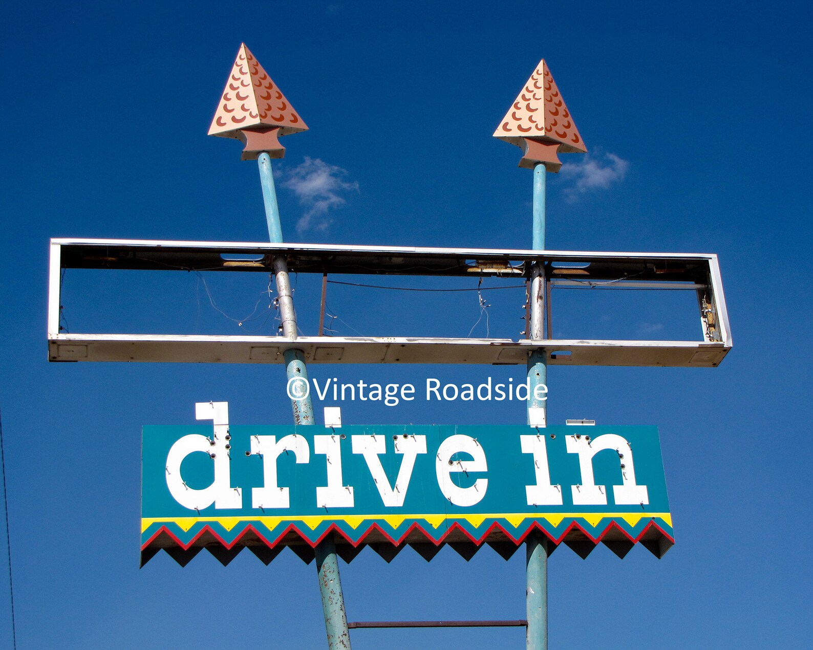 Arrowhead Drive In Neon Sign Photo Guymon Oklahoma Vintage Etsy