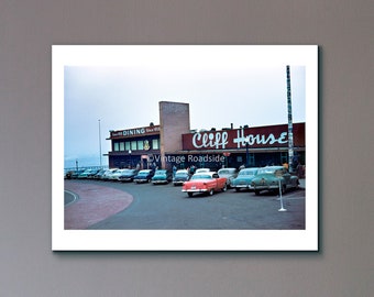 1950s Cliff House Color Photo, Archival Print from Vintage Kodachrome Slide, San Francisco Wall Art, California Photography, Bay Area