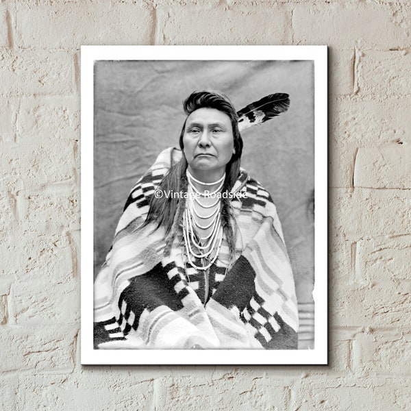 Studio Portrait of Chief Joseph of the Nez Perce Tribe, Native American Photo by Lee Moorhouse, Pendleton Oregon 1901, Western Wall Art