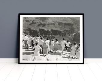 Vintage Grand Canyon Photo, Archival Print from original 1950s 4x5 negative, Black and White Arizona Photo, Vintage Travel Print, AZ Artwork