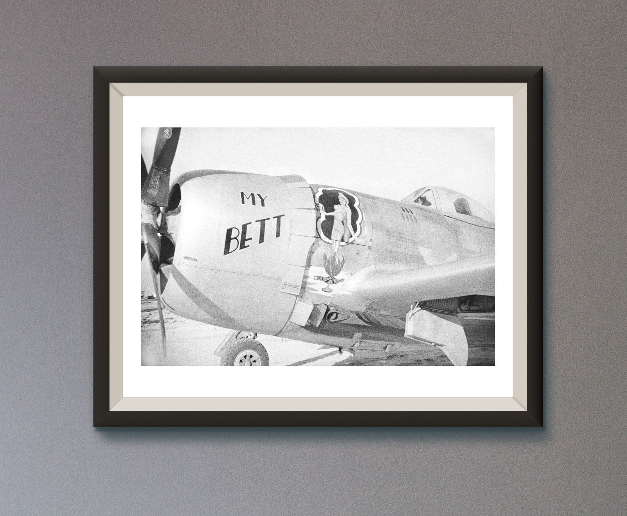 WWII P-47 Thunderbolt Nose Art Archival Print From Original image