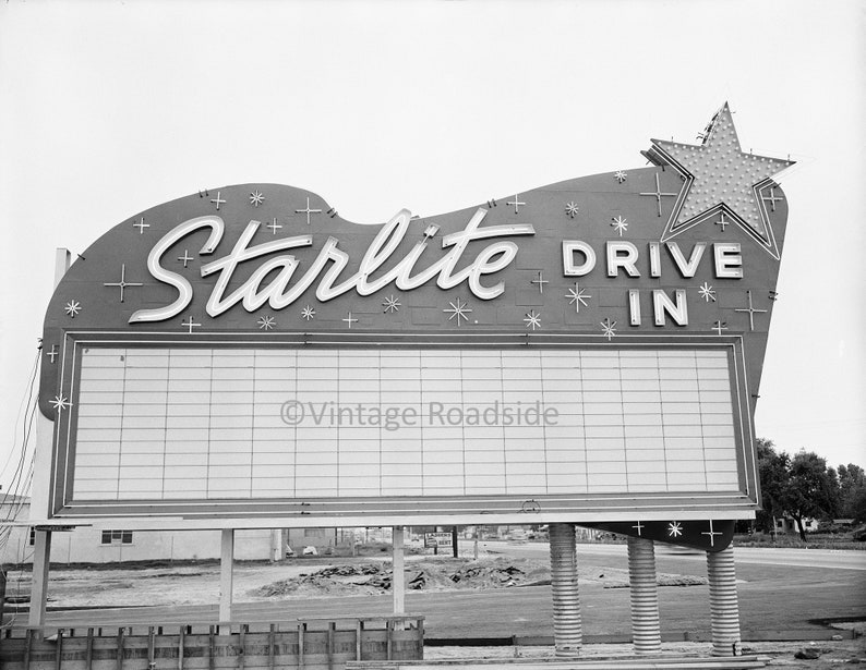 Vintage Starlite Drive in Theater Print South El Monte Etsy