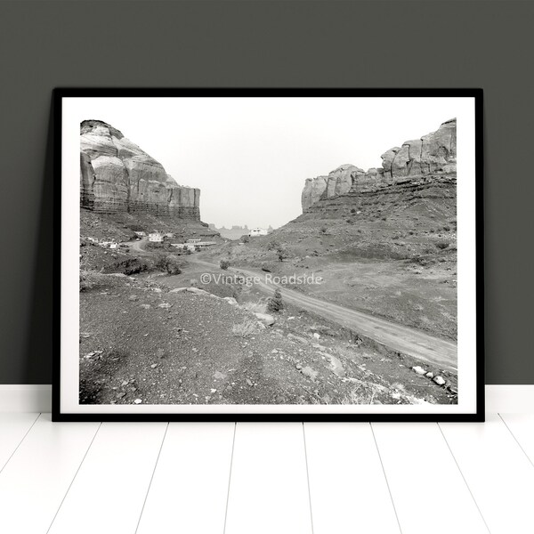 Vintage Monument Valley Print, Mission Hospital and Church Photo, Archival print from original negative, SDA, Utah Wall Art, Harry Goulding