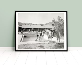 Cactus Rock Lodge, Phoenix, Arizona Photograph, Archival Print from original 1955 negative, Vintage Arizona Dude Ranch, Cowboy Wall Art