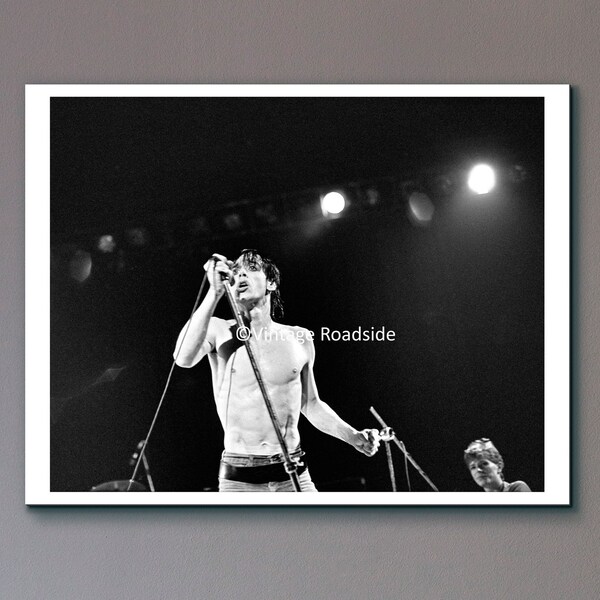 Iggy Pop performing with David Bowie, Print from original 1977 35mm negative, Paramount Theater, Portland Oregon, Vintage Live Music Photo