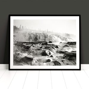 Vintage Willamette Falls Winter Photo, Oregon City Oregon, Print from original 1932 negative, Frozen Waterfall, Old Oregon