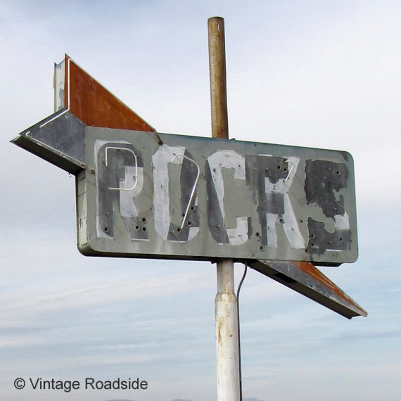 Old Neon Cafe Sign Print, Fine Art Photography, Muroc California Desert Print, Abandoned Americana, Rusty Neon Sign Photo, Sign Gone image 3