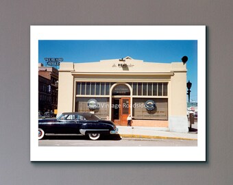 Vintage Reno Southern Pacific Train Station Color Photo, Archival Print from 1950s 35mm Kodachrome Slide, Reno Nevada, Historic Building