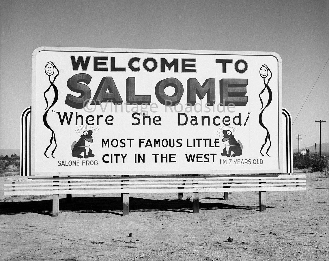 Vintage to Salome Arizona Highway Billboard Photo Etsy