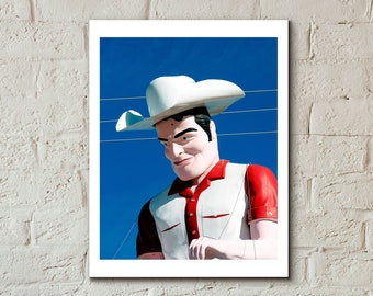 Route 66 Cowboy Muffler Man, Gallup New Mexico, Color Print, Route 66 Wall Art, Roadside Americana, USA Travel Photography