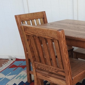Child Table 24&quot;H and 4 Chairs - Dark Oak - Table 30&quot;L x 22&quot;W - Kid Table and Chair - Solid Wood Table - Homeschool Furniture - Child Gifts