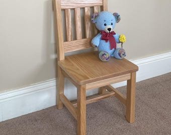Child Chair 12-in Seat H - Natural Wood Clear Finish - 1 or 2 Chairs - Heirloom