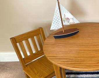 Child 30" Round Table 22"H and 2 Chairs 12" Seat - Choose Finish - Grandkids Gift