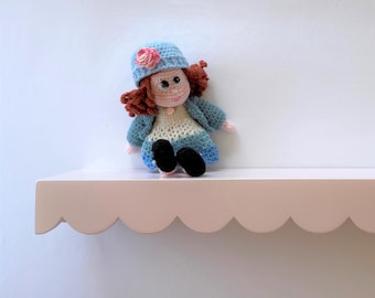 Special Order Pink Floating Shelf 18" x 5" x 3" - Multiple Colors available for Scallop Wood Shelf