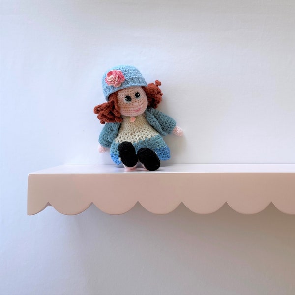 Pink Floating Shelf - Multiple Sizes - Nursery Decor - Girls Bedroom - Pink Scallop Shelf - Wood Wall Shelf - Custom Avail