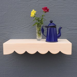 White Floating Scallop Shelf - Multiple Sizes- Nursery Decor - Girls Bedroom - Floating Shelf - Scallop Shelf - Wall Shelf - Custom Avail