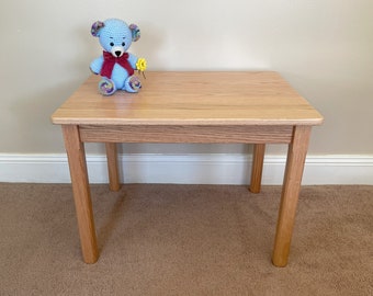 Children's Table 22"H or 24"H Clear, Natural Finish - 30"L x 22"W - Oak Wood Kids Table - Quality Kids Furniture - Grandkids Gift