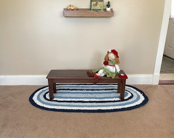 Child Bench 36"L x 12"H - Solid Oak with choice of Wood Stain Color