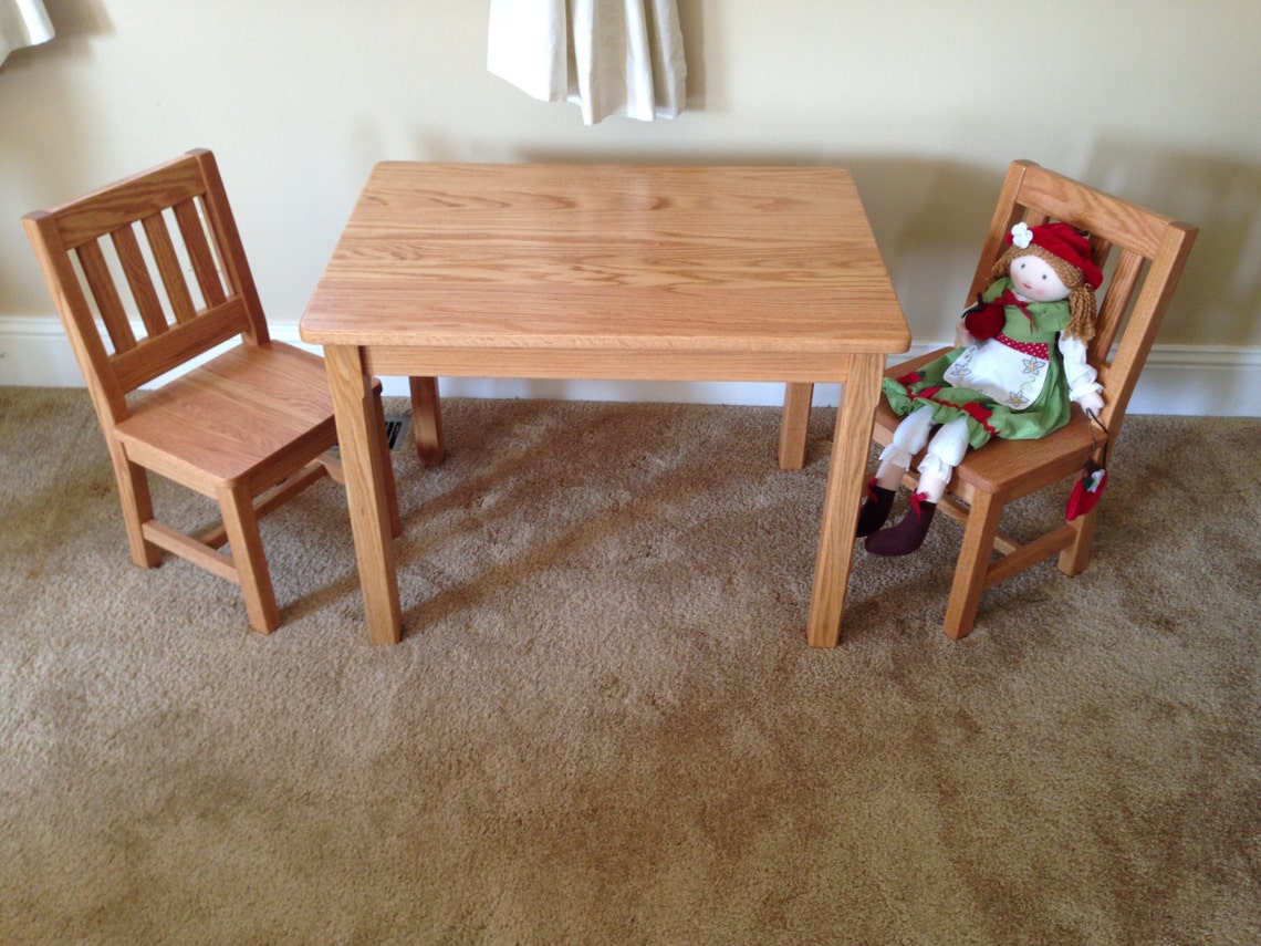 Childrens Table and Chairs Wood Childs Table 2 Chairs Etsy