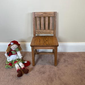 Child Chair 12-in Seat H - Dark Oak Solid Wood Chair - Toddler Chair - Quality Children&#39;s Furniture for Children&#39;s Gift