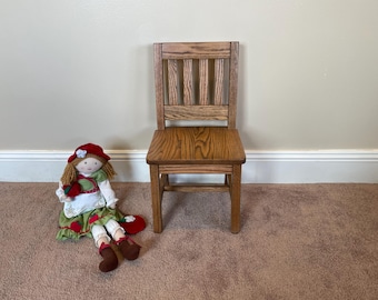 Child Chair 12-in Seat H - Dark Oak - 1 or 2 Chairs - Toddler Furniture
