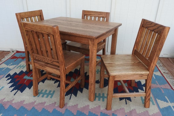wood kids table and chairs