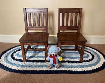 Child Chairs 12-in seat H - Espresso - Set of 2 - Solid Wood Montessori School Furniture