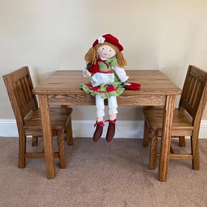 Child Table 22&quot;H & 2 Chairs 12&quot; Seat - Dark Oak - Quality Children&#39;s Furniture Made to Order - Toddler Wooden Furniture