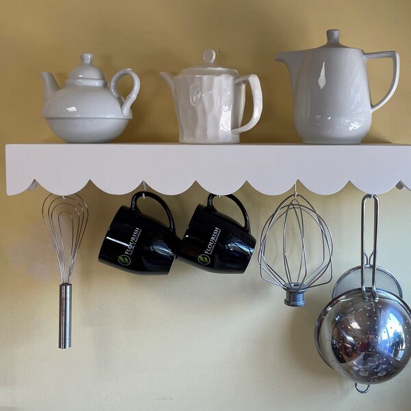 Floating Shelf With Hooks Etsy