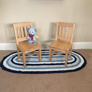 Child Chairs (2 Chairs) 12-in seat H - Natural Wood Clear Finish - Solid Wood Chair - Montessori Furniture - Grandchild Gift - School Chair