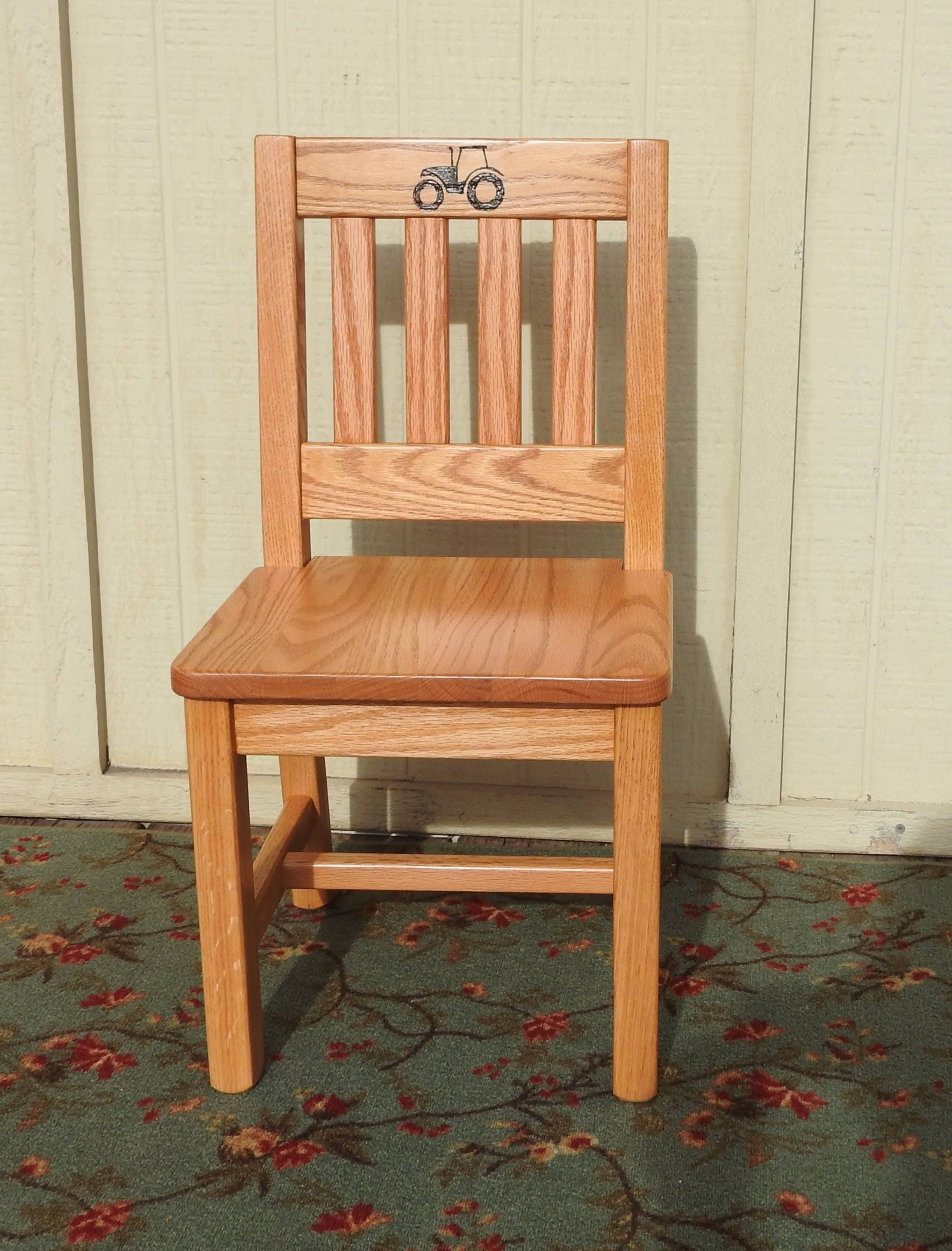 Personalized Child Chair 12in Seat H Honey Brown Solid Etsy