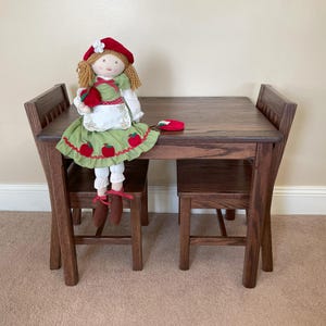 Child Table 24&quot;H & 2 Chairs 14&quot; Seat - 5 Color Choices - Children&#39;s Furniture for Home School - Grandchild gift
