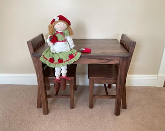 Child Table 24"H and 2 Chairs 14" Seat - 5 Color Choices - Heirloom Grandchild gift