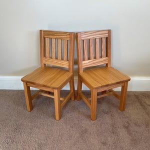 Child Chairs (2 Chairs) 12-in Seat H - zero VOCs, 100% solvent free, Natural Ingredients, Hand-Rubbed - Waldorf School Furniture