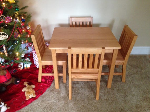 childrens oak table and chairs