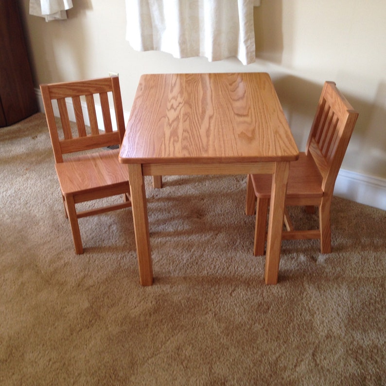 Honey Brown Table 22H 2 Chairs Childrens Table and Chairs Grandkids
