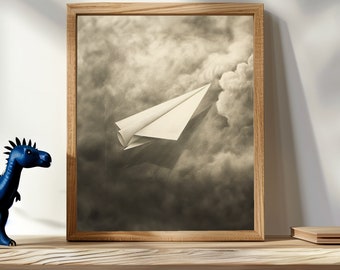 Paper Airplane 1- Printable Art | Pencil | Sketch | Kids | Teen | Charcoal