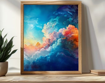 Majestic Clouds -Printable Art | Sky | Bright | Colorful | Rainbow | Kids | Teen | Oil | Creative