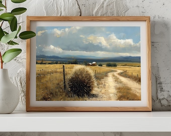 The Tumbleweed- Printable Art | West | Texas | Oklahoma | Farm | Oil | Vintage | Antique | Landscape