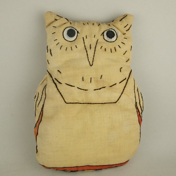 RESERVED  Owl Pillow: Owl Embroidery-Handmade Owl-Embroidered Owl