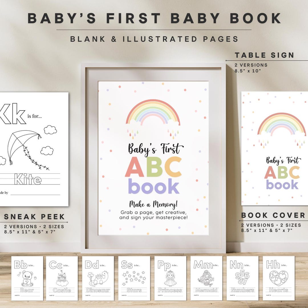 Baby’s First ABC Book | Printable Alphabet Coloring Pages & Keepsake - Etsy