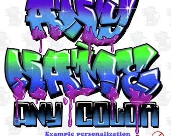 Digital Airbrush - Any Name Design for DTF, sublimation ,inkjet printing-personalized