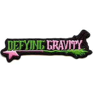 Defying Gravity Wand Patch Movie Witch Broom Embroidered Iron On CA6