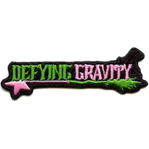 Defying Gravity Wand Patch Movie Witch Broom Embroidered Iron On CA6
