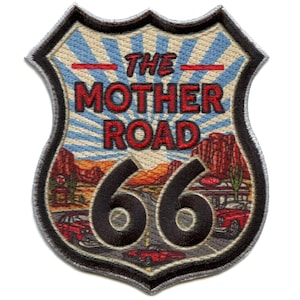 The Mother Road Route 66 Patch Travel Historic Trip Embroidered Iron On BH