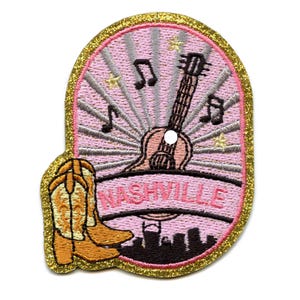 Nashville Tennessee Travel Patch Country Music State Gestickte Applikation Aufnäher AH6