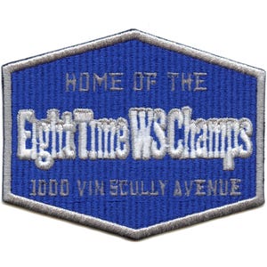 Eight Time WS Champs Patch Los Angeles Home Baseball Embroidered Iron On A
