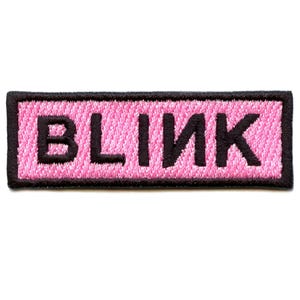 Kpop Blink Fandom Patch Box Logo Korean Embroidered Iron On GG2