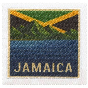 Écusson Jamaïque World Mail, timbre de voyage, drapeau, sublimation, fer sur GE1