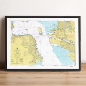 San Francisco Bay Old Map | 1979 San Francisco Vintage Map | Wall Art & Home Decor Print | Framed Poster | California Antique Cartography